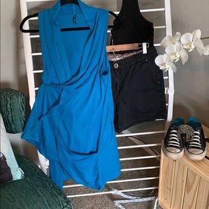 Aveda Flowy Handkerchief hem Vest with Pockets